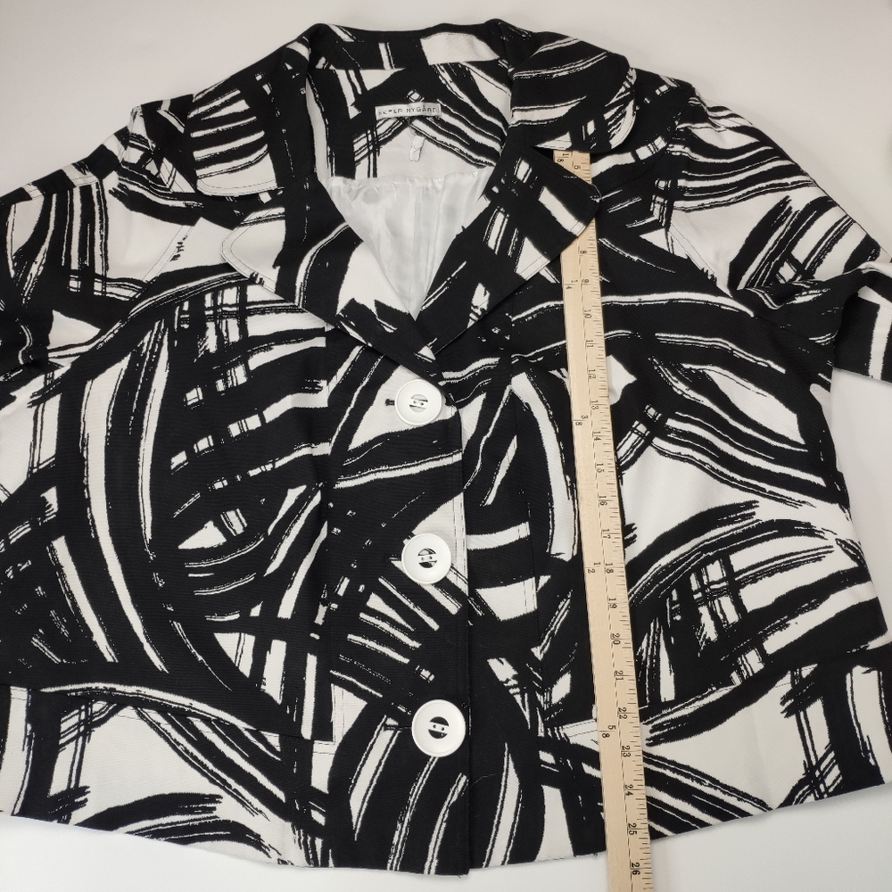 Peter Nygard Jacket Black And White 3/4 Sleeve - Picture 7 of 7